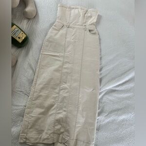 Zara cream denim midi dress